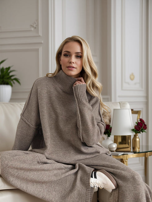 'Keres' Long Sleeve Top and Pants Sweater Set - Celes Fashion